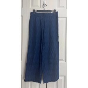 NWT J.Jill Pure Jill Dobby Crop Pants Women XS Odisha Wash Wide-Leg 100%Cotton